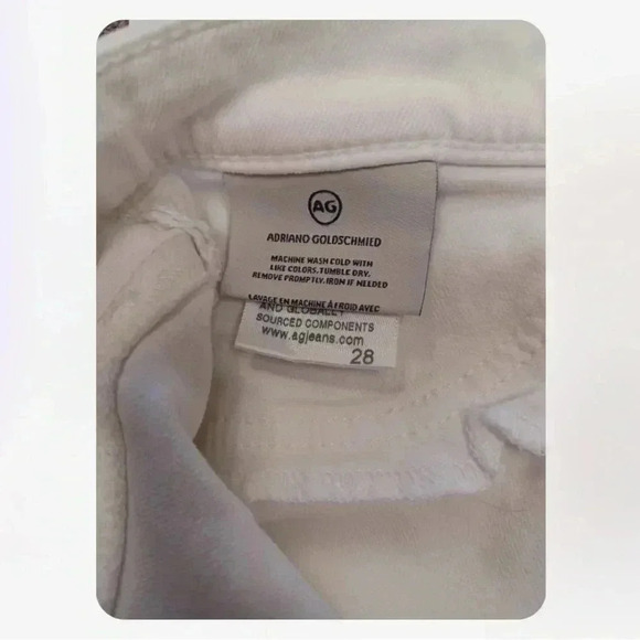 AG JODI Crop White Jeans Raw Hem  Size 28 - Picture 11 of 13